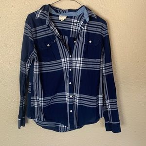 Navy Flannel button down